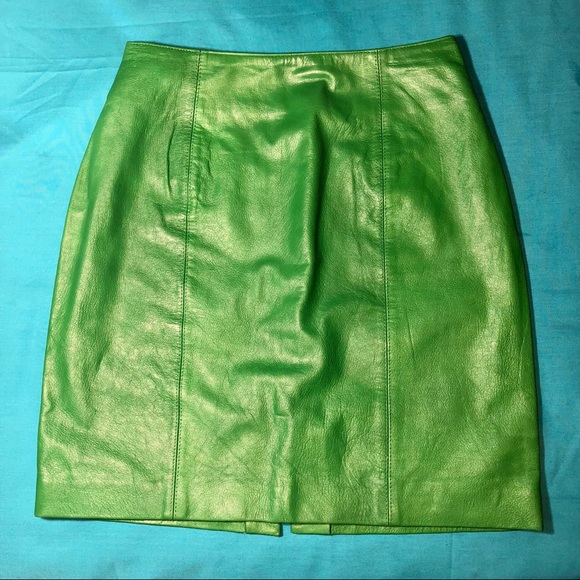 Margaret Godfrey Dresses & Skirts - Green Genuine Leather Skirt